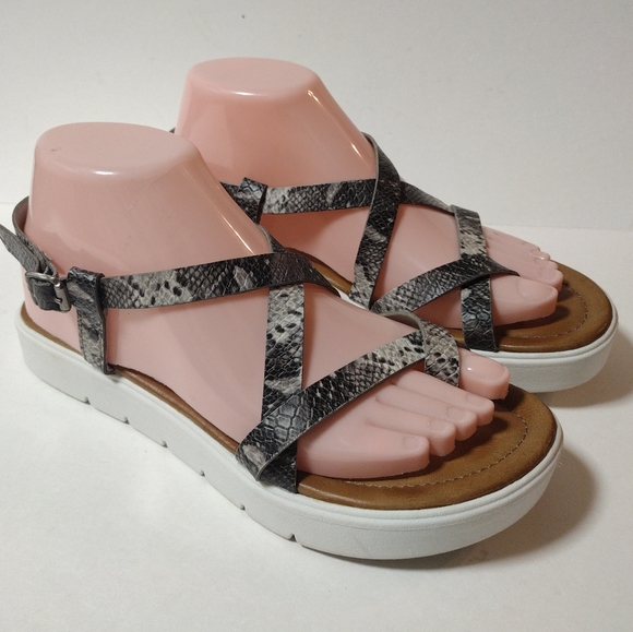 Blowfish Snakeskin Women's Strappy Platform Toe Sandals Size 7 - Picture 4 of 7